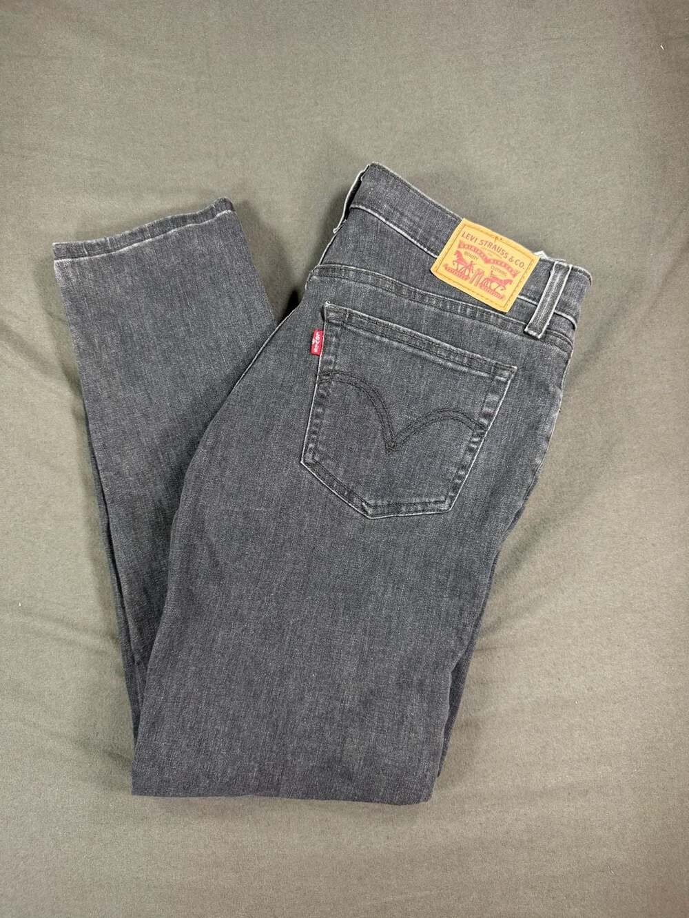Levi's Boyfriend Jeans Women's Size 28 Grey Black Denim Stretch